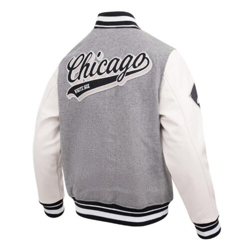 Script Tail Chicago White Sox Classic Rib Varsity Jacket - Image 7