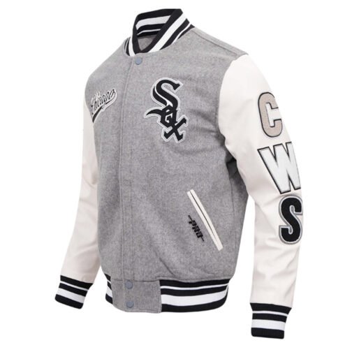 Script Tail Chicago White Sox Classic Rib Varsity Jacket - Image 5