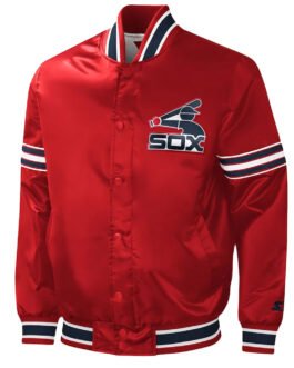 Slider Chicago White Sox Varsity Red Satin Jacket
