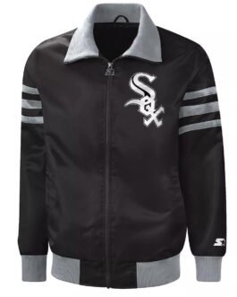 The Captain II Chicago White Sox Varsity Satin Black Jacket