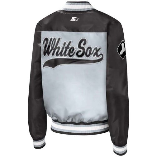 Chicago White Sox The Legend Silver/Black Satin Jacket - Image 2
