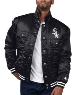 Chicago White Sox Black Silver Tab Trucker Jacket