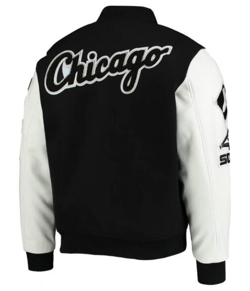Chicago White Sox Letterman White/Black Jacket - Image 2