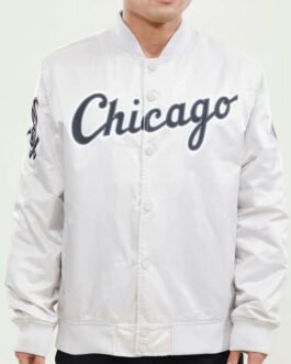 Chicago White Sox Wordmark Bomber Satin Jacket