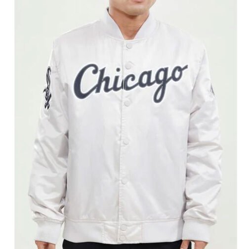 Chicago White Sox Wordmark Bomber Satin Jacket - Image 2