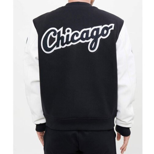 Chicago White Sox Letterman White/Black Jacket - Image 4