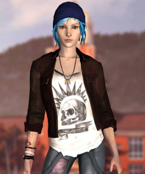 Chloe Price Cropped Brown Leather Jacket - Image 2