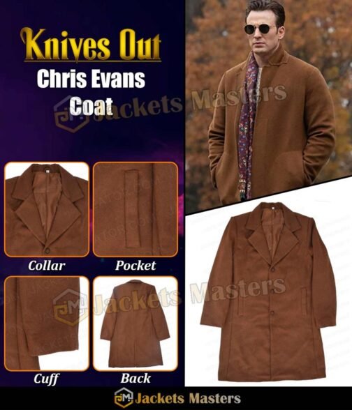 Knives Out Chris Evans Brown Coat - Image 8