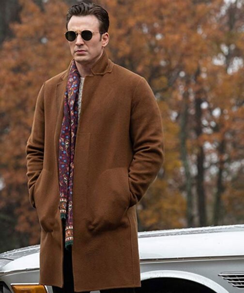 Knives Out Chris Evans Brown Coat - Image 2
