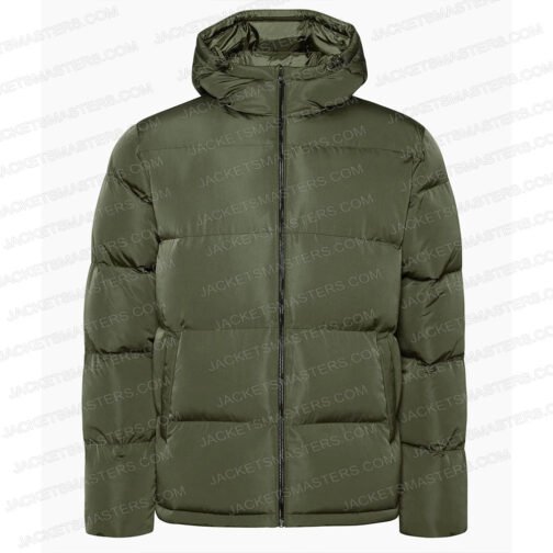 Limitless Chris Hemsworth Puffer Green Hooded Jacket - Image 3