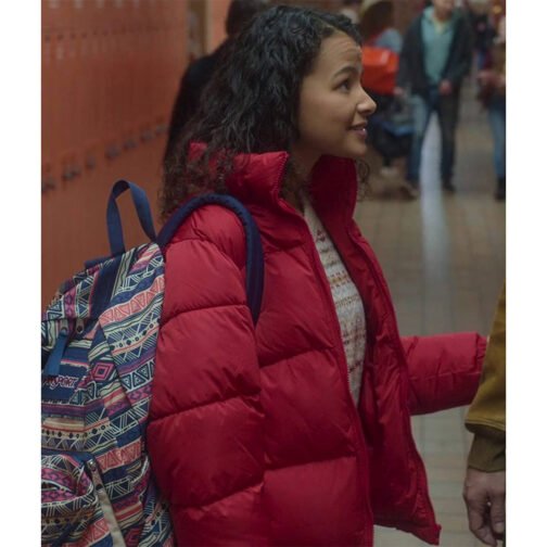 Christmas with You Deja Monique Cruz Puffer Red Jacket - Image 3