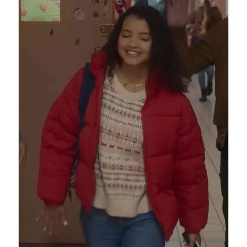 Christmas with You Deja Monique Cruz Puffer Red Jacket - Image 2