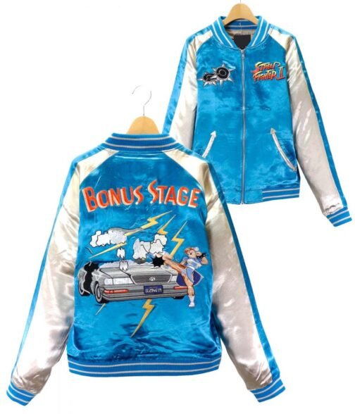 Chun Li Bonus Stage Street Fighter II Bomber Jacket - Image 8