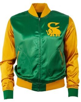 Color Block Cienfuegos Elefantes Yellow and Green Satin Jacket