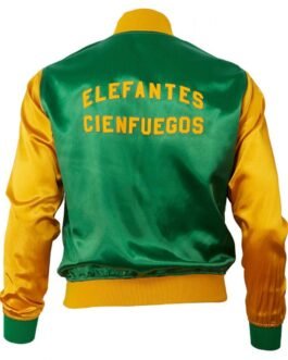 Color Block Cienfuegos Elefantes Yellow and Green Satin Jacket