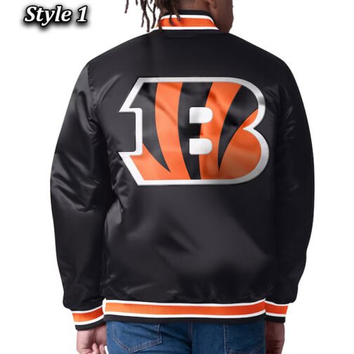Cincinnati Bengals 49ers Closer Black/Orange Satin Jacket - Image 2