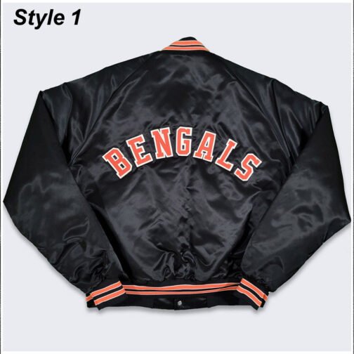 80s Cincinnati Bengals Black Satin Jacket - Image 4