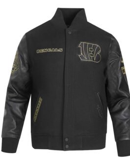 Cincinnati Bengals Full-Zip Black Varsity Jacket