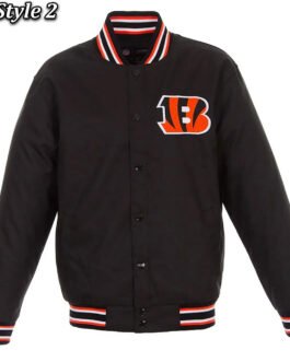 Cincinnati Bengals Black Varsity Wool Jacket