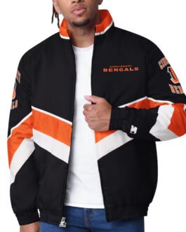Cincinnati Bengals Captain Black Varsity Satin Jacket