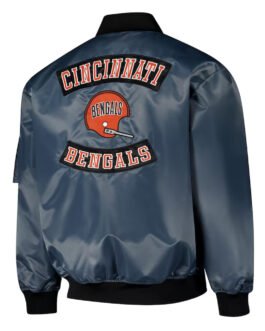 Cincinnati Bengals Charcoal Bomber Full-Zip Jacket