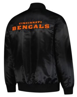 Cincinnati Bengals Exclusive Black Varsity Satin Jacket