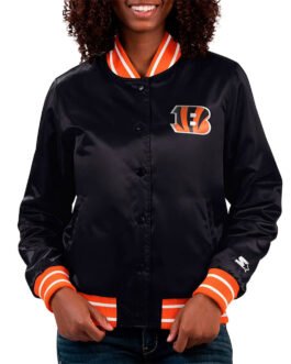 Cincinnati Bengals Full Count Black Satin Jacket