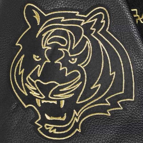Cincinnati Bengals Full-Zip Black Varsity Jacket - Image 7