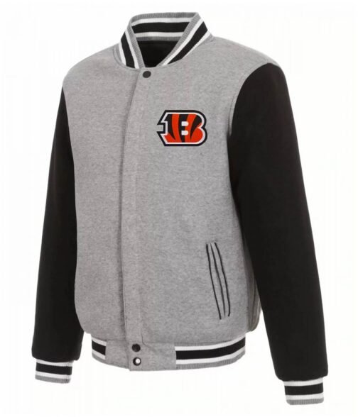 Letterman Cincinnati Bengals Black and Gray Wool Jacket