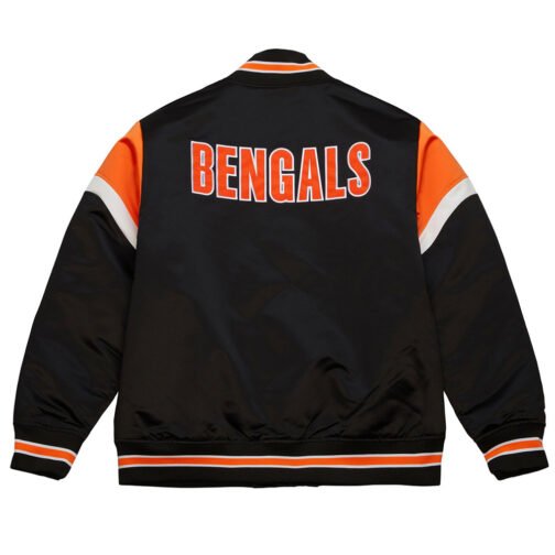 Cincinnati Bengals Heavyweight Black Satin Jacket - Image 2