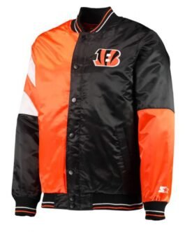Cincinnati Bengals Starter Black and Orange Satin Jacket