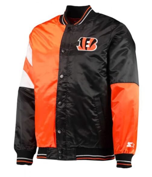 Cincinnati Bengals Starter Black and Orange Satin Jacket
