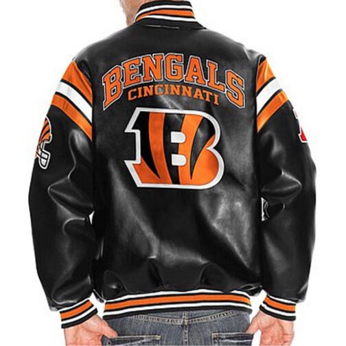 Cincinnati Bengals Leather Varsity Jacket - Image 2