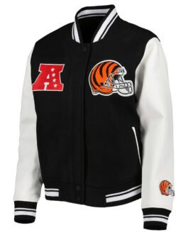 Cincinnati Bengals Mash Up Varsity Black/White Jacket