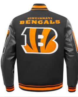 Cincinnati Bengals Mashup Rib Varsity Wool/Leather Jacket