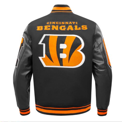 Cincinnati Bengals Mashup Rib Varsity Wool/Leather Jacket - Image 2