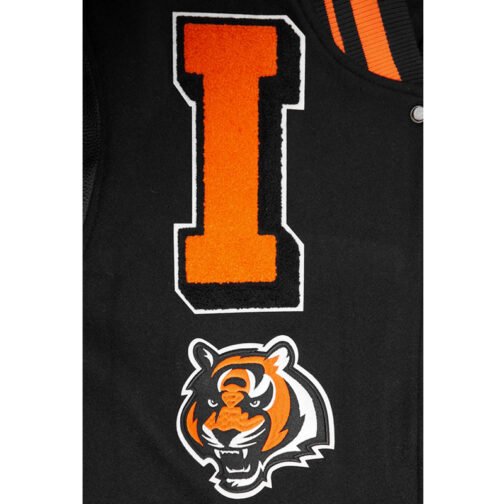 Cincinnati Bengals Mashup Rib Varsity Wool/Leather Jacket - Image 5