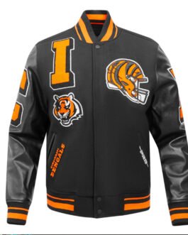 Cincinnati Bengals Mashup Rib Varsity Wool/Leather Jacket