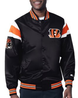 Cincinnati Bengals Midweight Black Satin Jacket