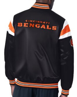 Cincinnati Bengals Midweight Black Satin Jacket