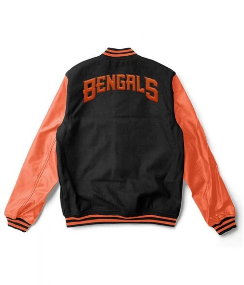 Letterman Cincinnati Bengals Black and Orange Jacket - Image 2