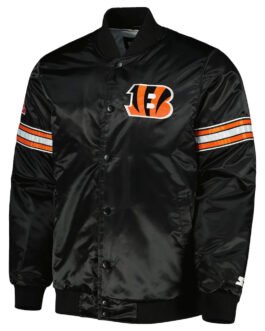 Pick and Roll Cincinnati Bengals Black Satin Jacket