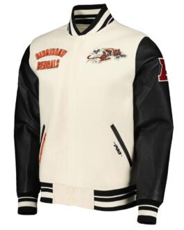 Retro Classic Cincinnati Bengals Varsity Cream and Black Jacket