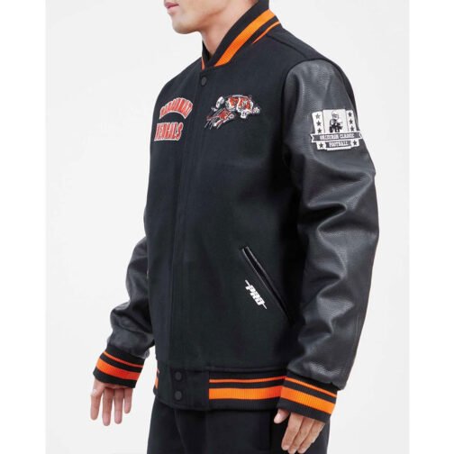 Cincinnati Bengals Retro Classic Rib Varsity Jacket - Image 3