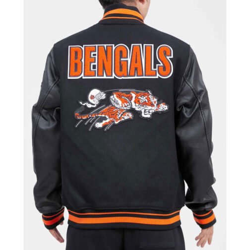 Cincinnati Bengals Retro Classic Rib Varsity Jacket - Image 2