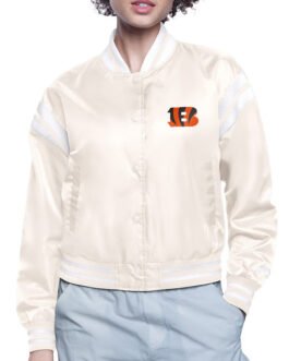 Cincinnati Bengals Printed Logo Varsity Satin Jacket