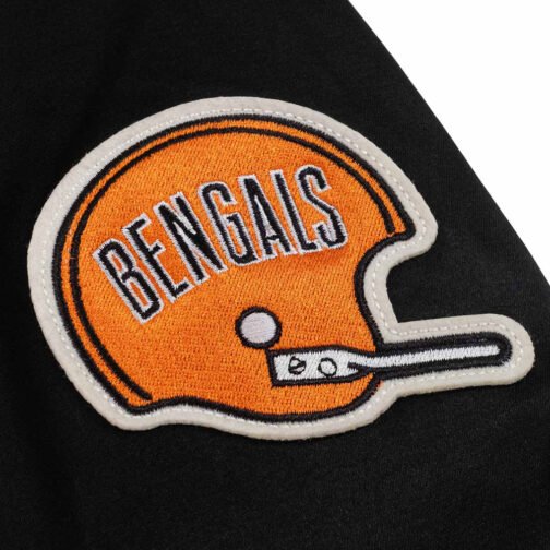 Full-Snap Black Satin Cincinnati Bengals Windbreaker - Image 4