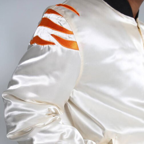 Cincinnati Bengals Team Cream Satin Jacket - Image 5