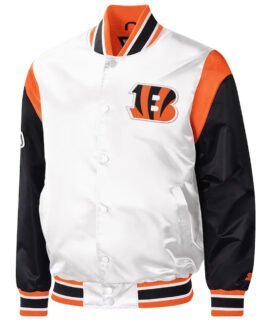 Throwback Warm Up Pitch Cincinnati Bengals Satin Jacket