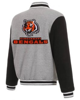 Letterman Cincinnati Bengals Black and Gray Wool Jacket